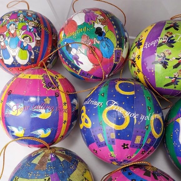 Vintage Paper Mache 12 Days of Christmas Ornaments - Picture 4 of 16